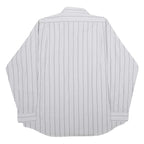 Mens White & Black Striped Casual Shirt 2XL Cotton Blend Classic Comfort