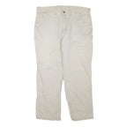 CARHARTT Mens Cotton Blend Cream Regular Fit Straight Leg Trousers W40 L30