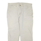 CARHARTT Mens Cotton Blend Cream Regular Fit Straight Leg Trousers W40 L30