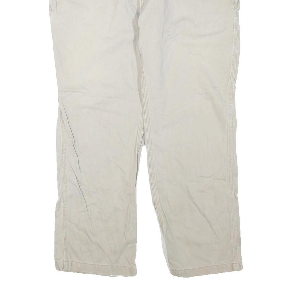 CARHARTT Mens Cotton Blend Cream Regular Fit Straight Leg Trousers W40 L30