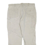 CARHARTT Mens Cotton Blend Cream Regular Fit Straight Leg Trousers W40 L30