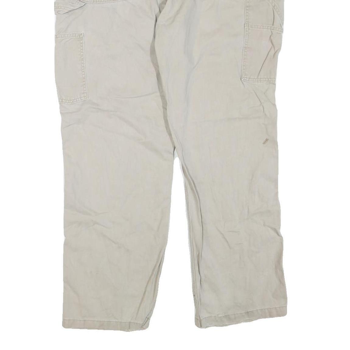 CARHARTT Mens Cotton Blend Cream Regular Fit Straight Leg Trousers W40 L30