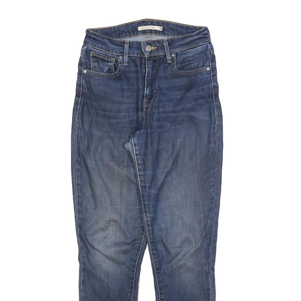 LEVI'S 721 Womens Jeans Blue Slim Skinny Denim Medium Wash W26 L28 Stretch Zip