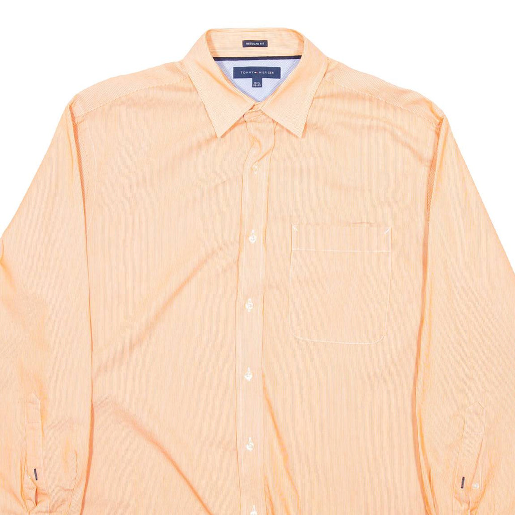 TOMMY HILFIGER Mens Plain Shirt Orange Long Sleeve M