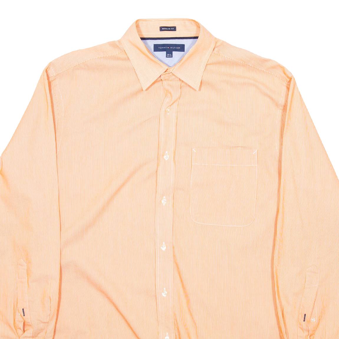 TOMMY HILFIGER Mens Plain Shirt Orange Long Sleeve M