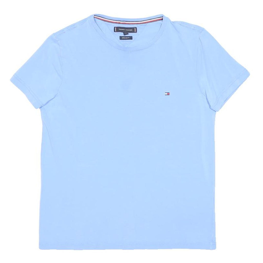 TOMMY HILFIGER Womens Blue Classic T-Shirt M Short Sleeve Crew Neck Cotton Blend