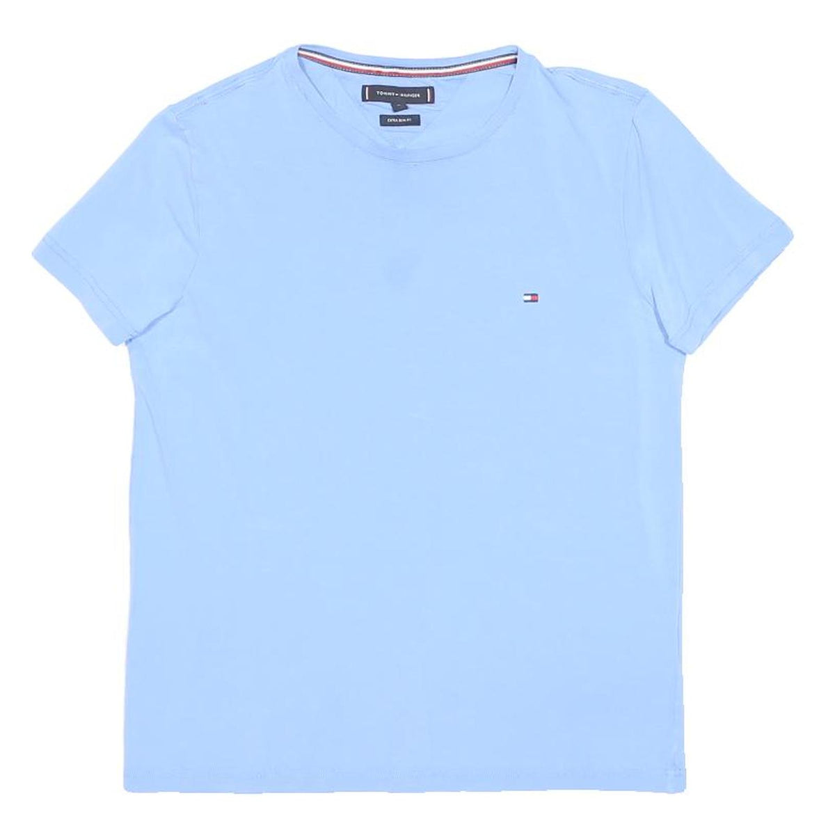 TOMMY HILFIGER Womens Blue Classic T-Shirt M Short Sleeve Crew Neck Cotton Blend