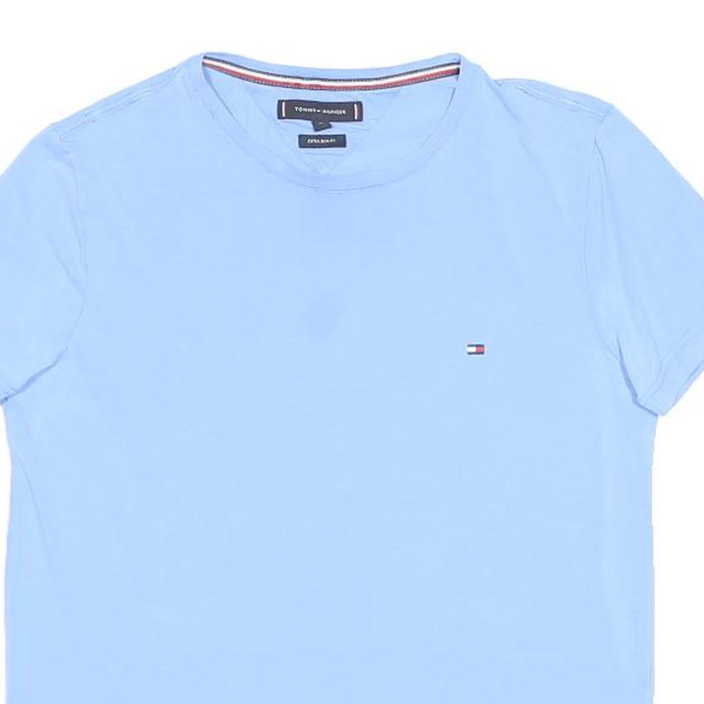 TOMMY HILFIGER Womens Blue Classic T-Shirt M Short Sleeve Crew Neck Cotton Blend
