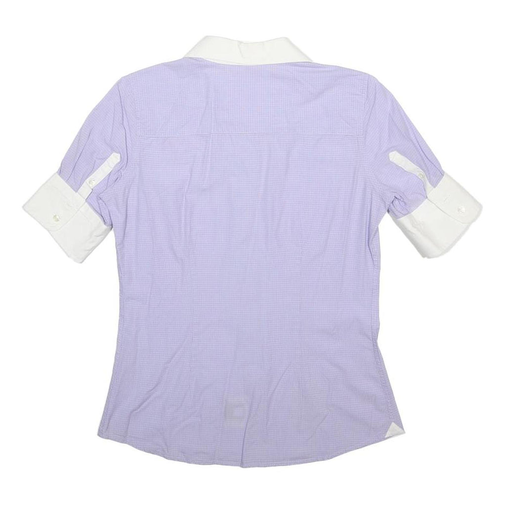 LA MARTINA Womens Purple & White Cotton Shirt S Embroidered Polo Style