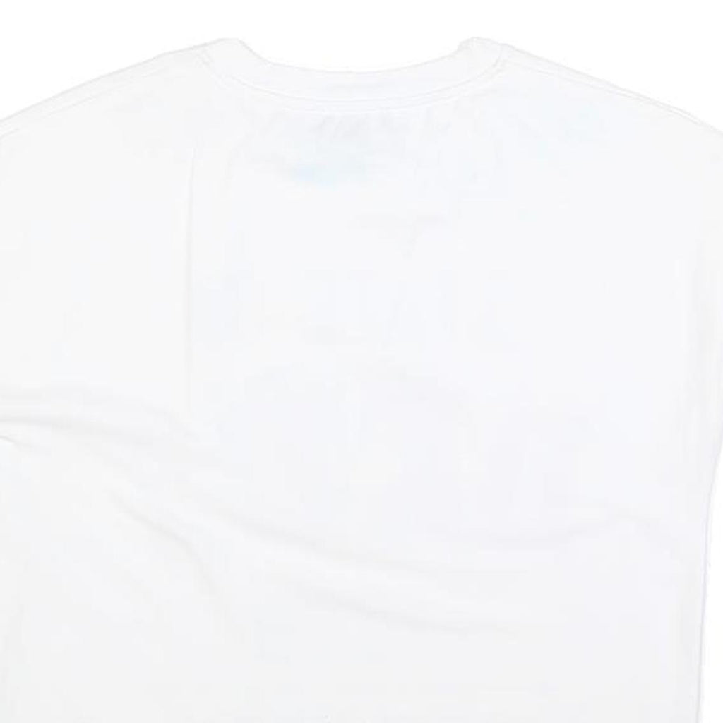 DKNY Womens White Graphic T-Shirt M Short Sleeve Crew Neck Cotton Blend