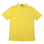 POLO RALPH LAUREN Mens Yellow Polo Shirt Short Sleeve Embroidered Logo M Cotton