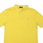 POLO RALPH LAUREN Mens Yellow Polo Shirt Short Sleeve Embroidered Logo M Cotton