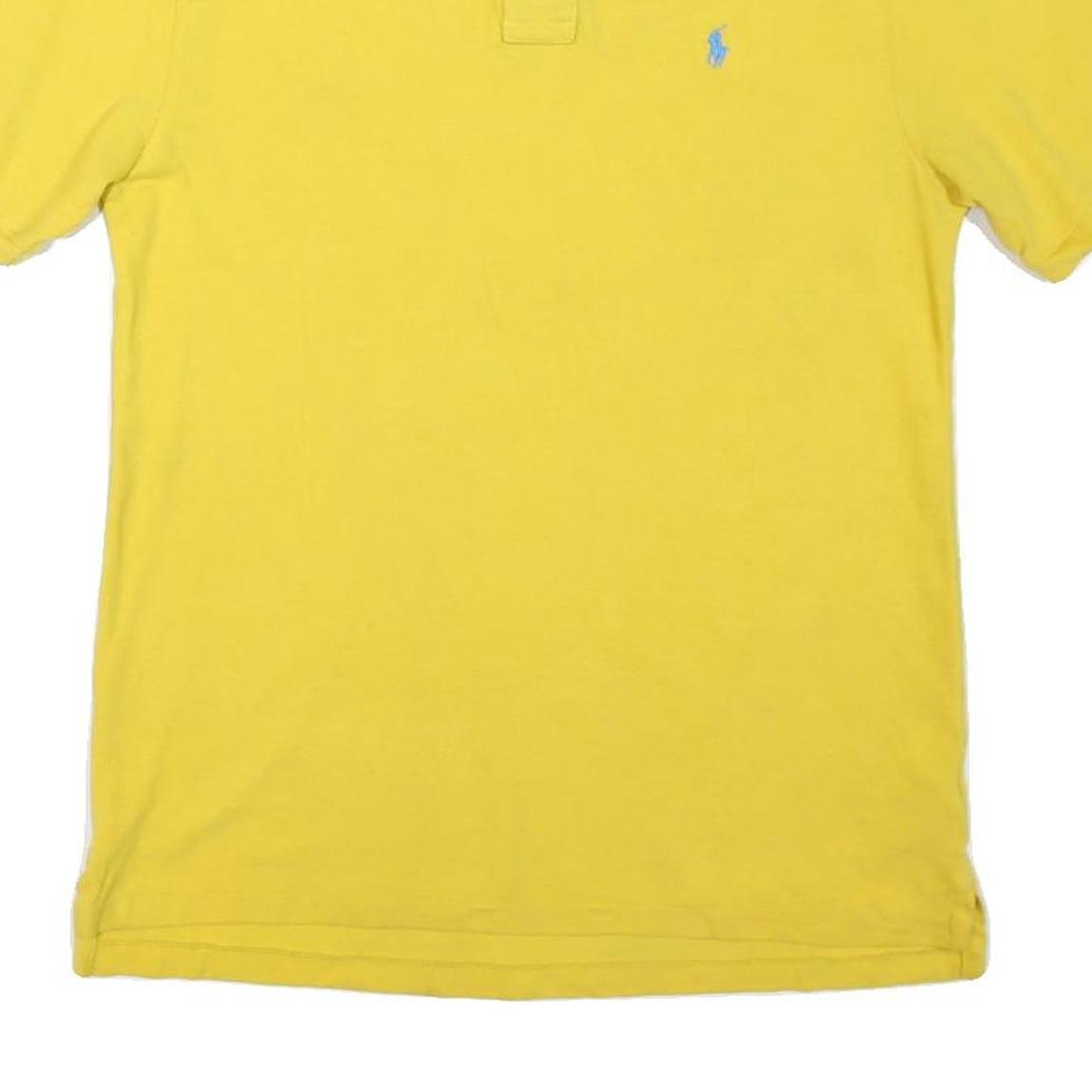 POLO RALPH LAUREN Mens Yellow Polo Shirt Short Sleeve Embroidered Logo M Cotton