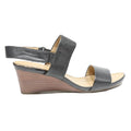 FRANCO SARTO Womens Black Leather Wedge Sandals UK 8 Comfortable Elegant