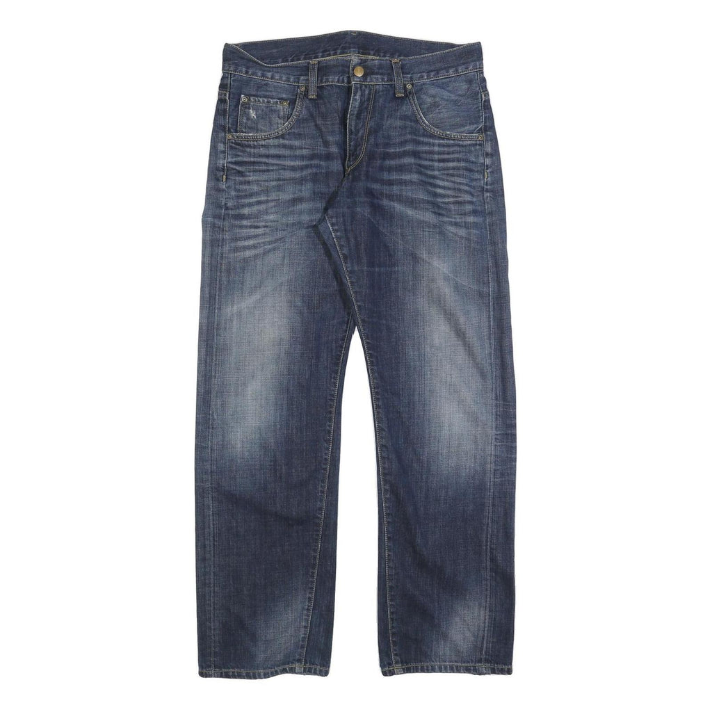 CARHARTT Mens Relaxed Blue Denim Jeans W32 L32 Workwear Casual Zip Closure