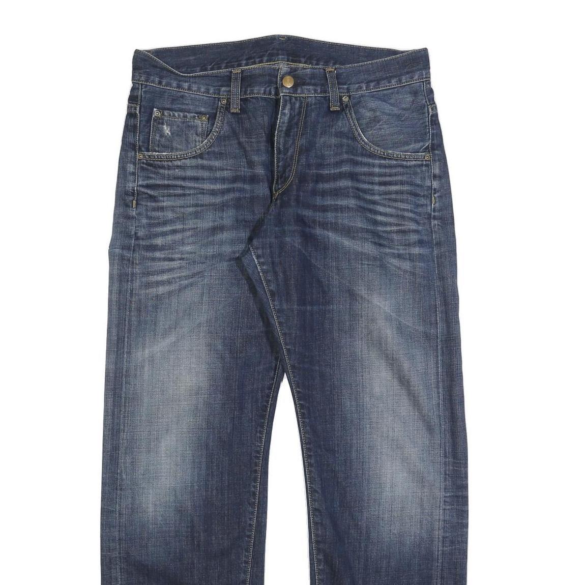 CARHARTT Mens Relaxed Blue Denim Jeans W32 L32 Workwear Casual Zip Closure