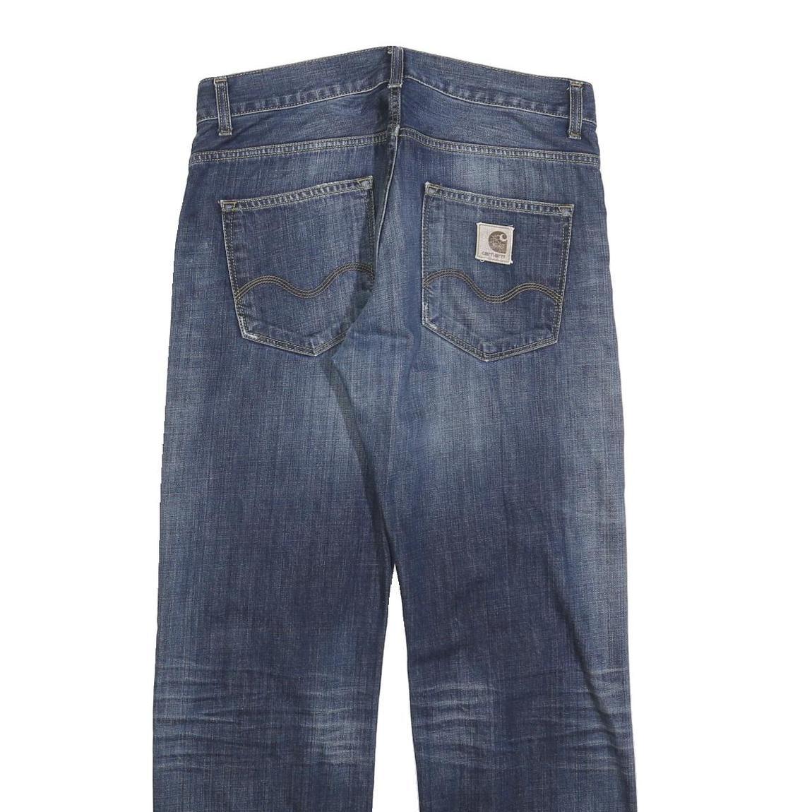 CARHARTT Mens Relaxed Blue Denim Jeans W32 L32 Workwear Casual Zip Closure