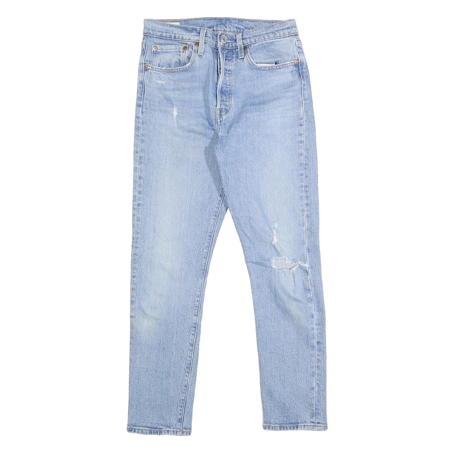 LEVI'S 501S Womens Jeans Blue Slim Skinny Denim Light W27 L28 Classic Button