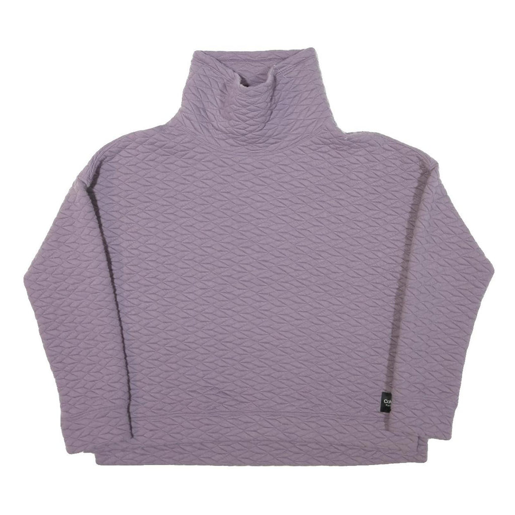 CALVIN KLEIN Womens Purple High Neck XL Quilted Sweatshirt Pullover