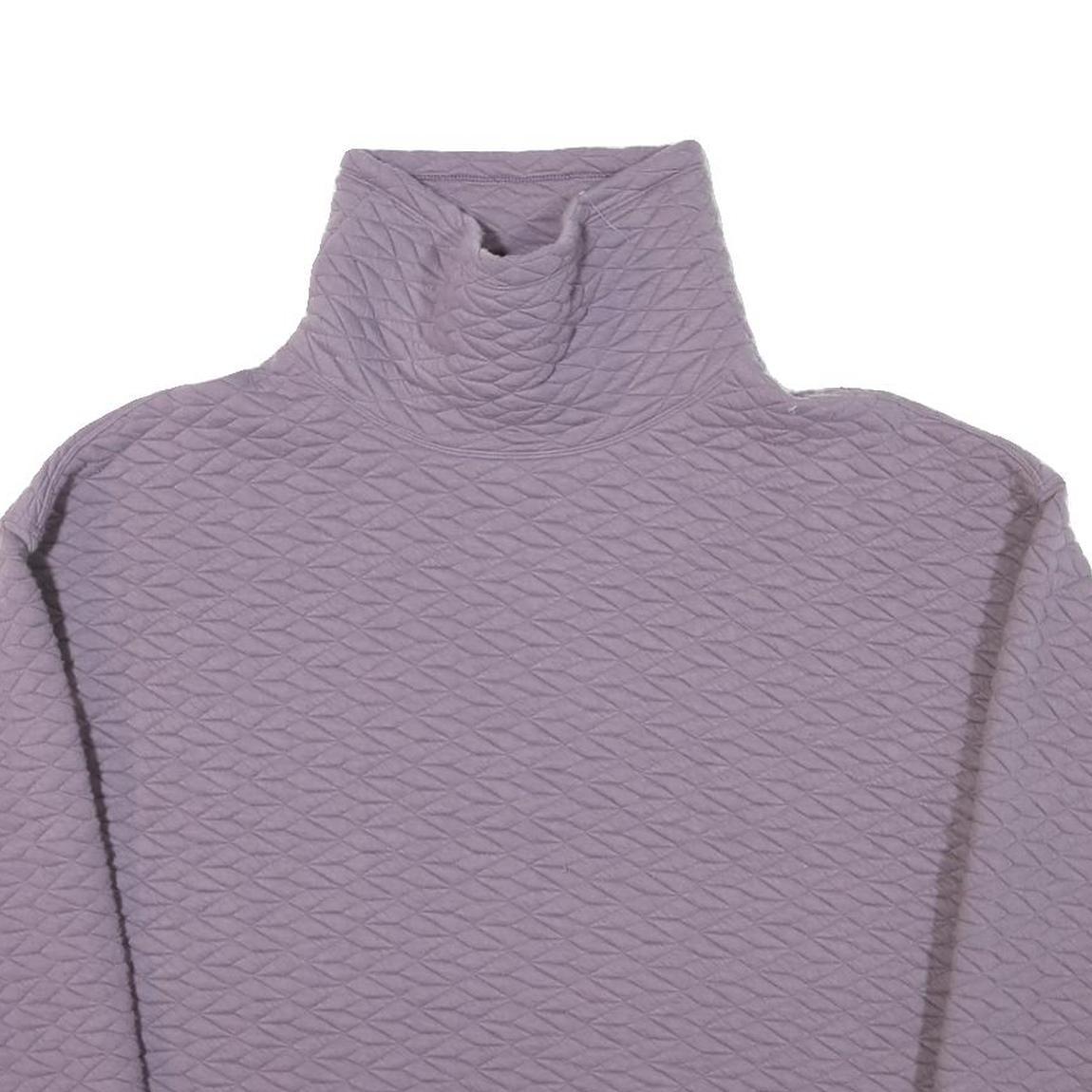 CALVIN KLEIN Womens Purple High Neck XL Quilted Sweatshirt Pullover
