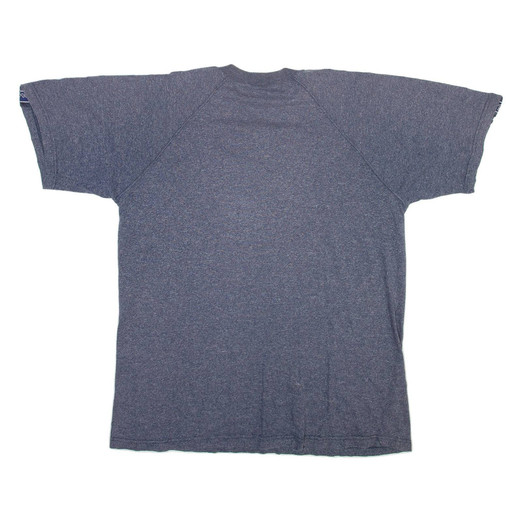 CHAMPION Mens T-Shirt Blue Button Neck L
