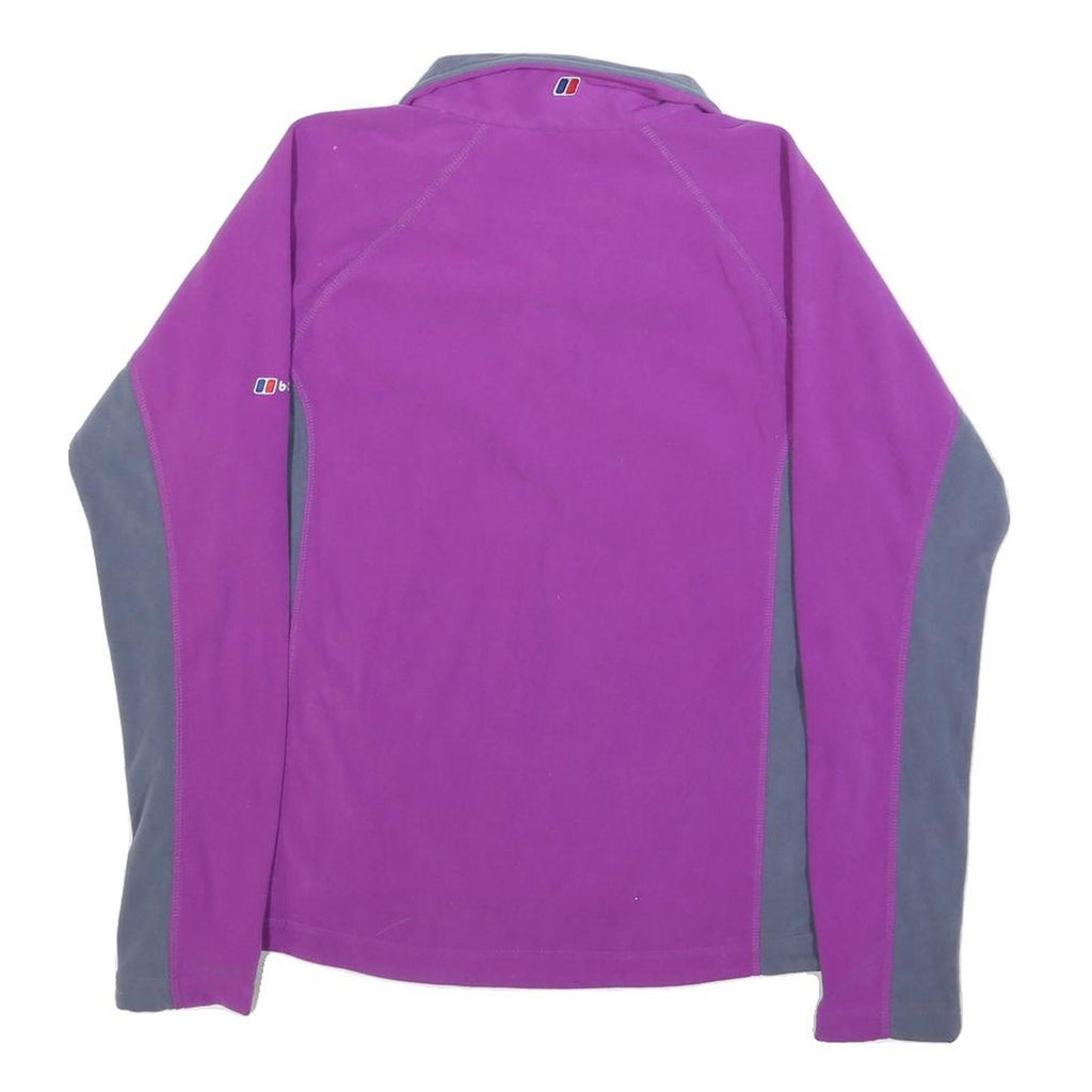 BERGHAUS Womens Purple & Grey Outdoor Patterned Jumper Quarter Zip Pullover UK