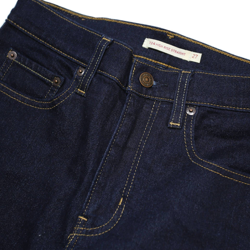 LEVI'S 724 Womens Jeans Blue Slim Skinny Denim Medium W27 L30 Classic Style
