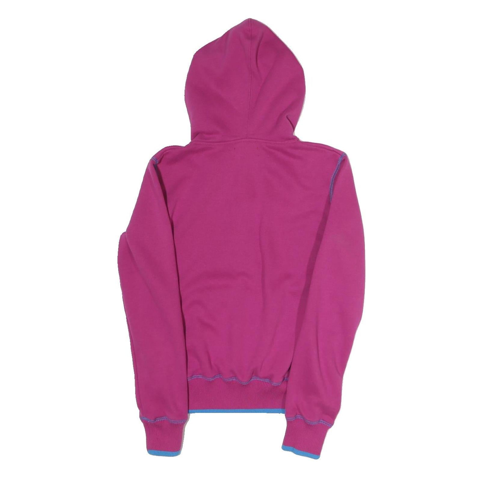 KICKERS Womens Pink & Blue Hoodie UK 10 Cotton Blend Pullover Casual Sweatshirt