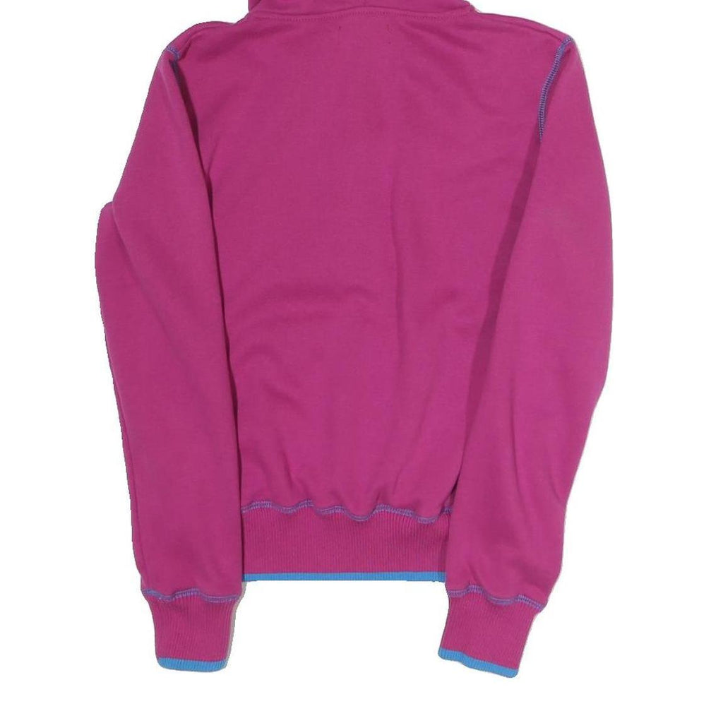 KICKERS Womens Pink & Blue Hoodie UK 10 Cotton Blend Pullover Casual Sweatshirt