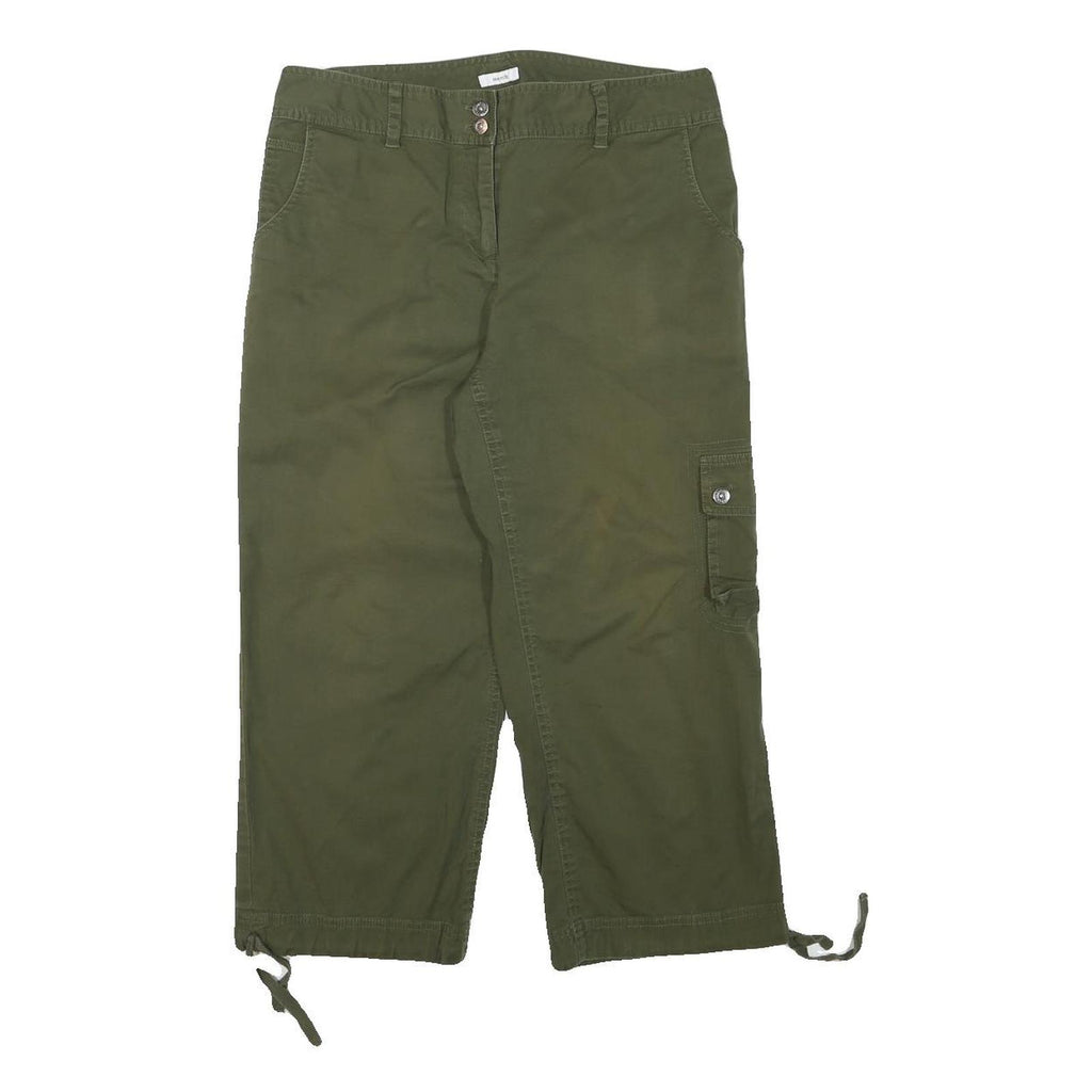 STRETCH Womens Shorts Green Cargo L W31 Cotton Blend Casual Utility