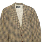DONALD BROOKS Mens Beige & Brown Wool Check Button Jacket M Woven Classic