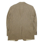 DONALD BROOKS Mens Beige & Brown Wool Check Button Jacket M Woven Classic