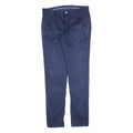 MASSIMO DUTTI Womens Cotton Blend Navy Regular Leg Trousers W34 L34 Casual