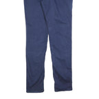 MASSIMO DUTTI Womens Cotton Blend Navy Regular Leg Trousers W34 L34 Casual