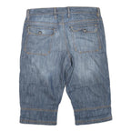 Mens Blue Denim Casual Shorts L W38 Cotton Blend Comfortable Fit Pocketed