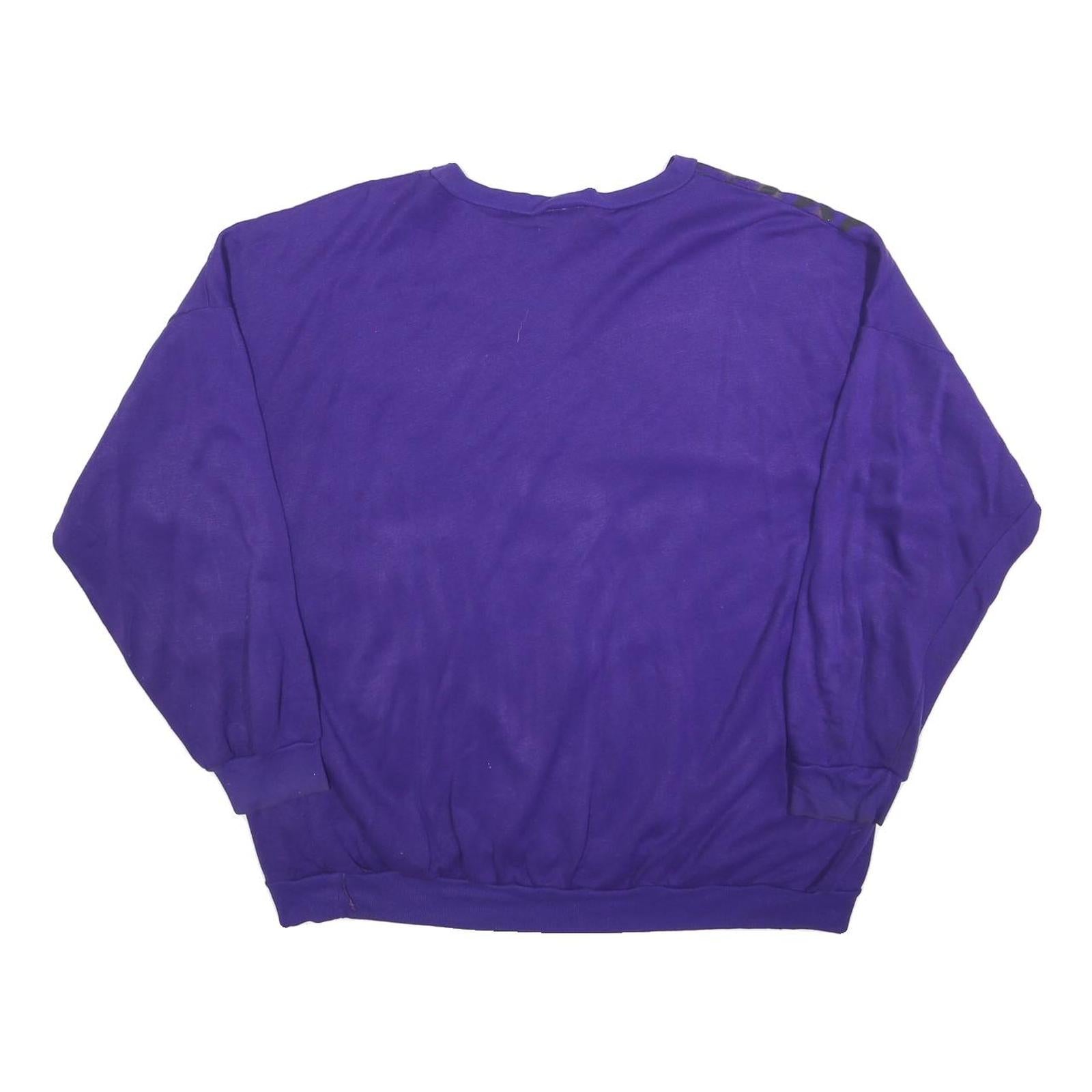 SASSY SPORT Womens Purple Leopard Print Crew Neck XL Animal Graphic Sweatshirt