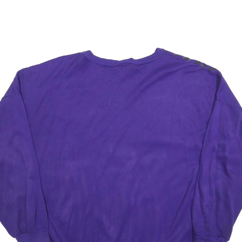 SASSY SPORT Womens Purple Leopard Print Crew Neck XL Animal Graphic Sweatshirt