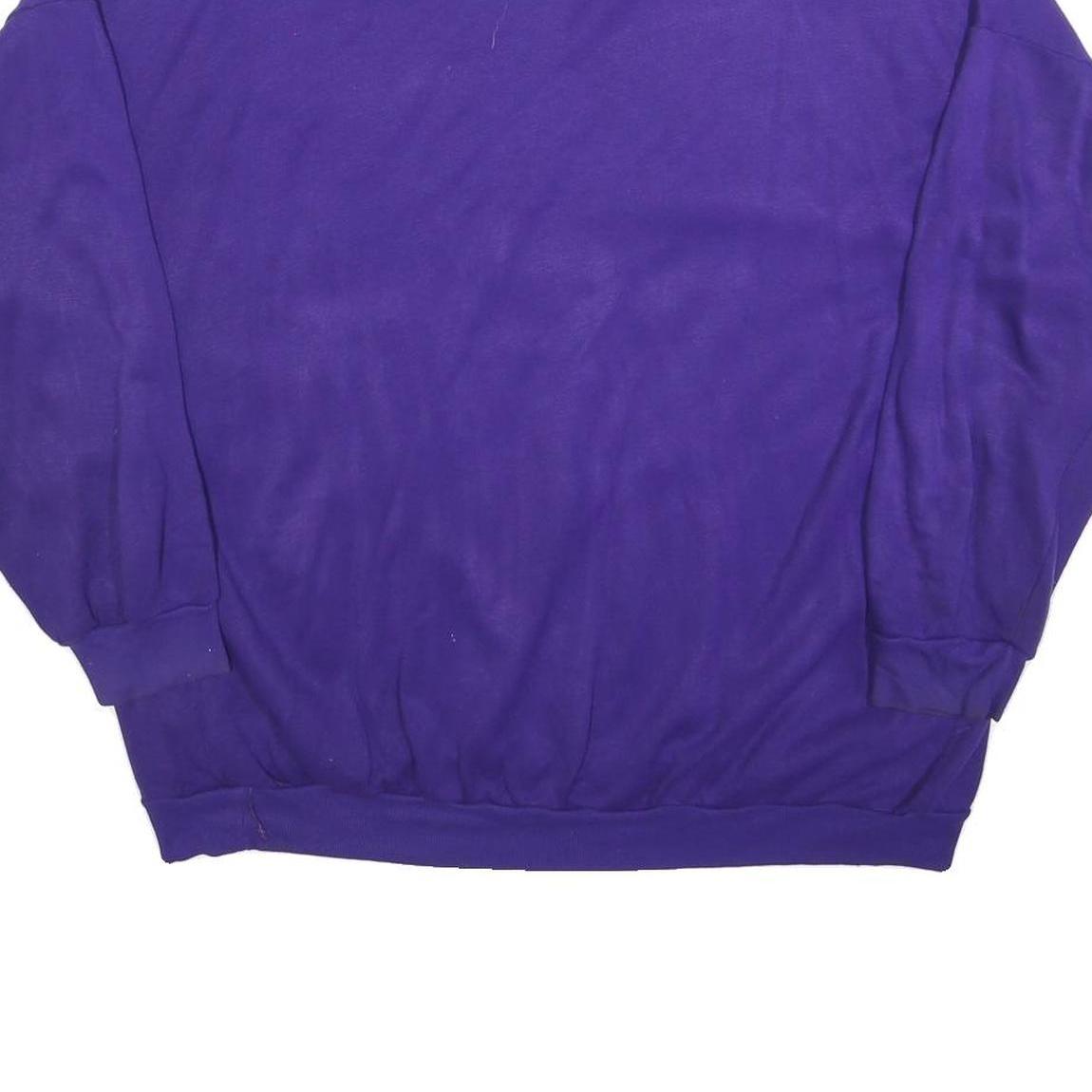 SASSY SPORT Womens Purple Leopard Print Crew Neck XL Animal Graphic Sweatshirt