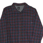 VANS Mens Blue & Maroon Check Shirt M Cotton Blend Casual Long Sleeve