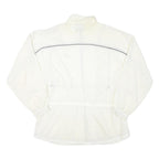 REEBOK Womens White Zip Up Jacket L Polyester Blend Plain Casual Activewear