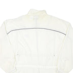 REEBOK Womens White Zip Up Jacket L Polyester Blend Plain Casual Activewear