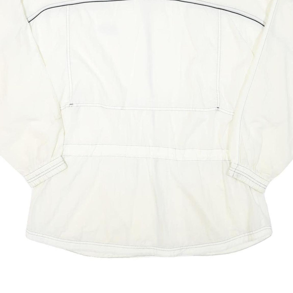 REEBOK Womens White Zip Up Jacket L Polyester Blend Plain Casual Activewear