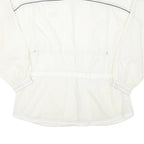 REEBOK Womens White Zip Up Jacket L Polyester Blend Plain Casual Activewear