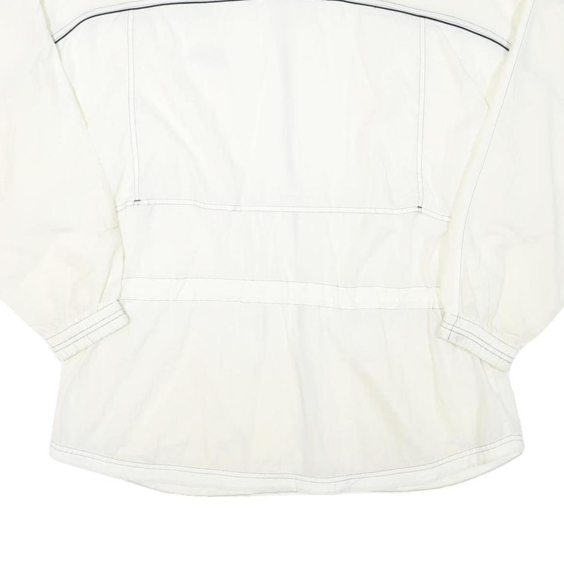 REEBOK Womens White Zip Up Jacket L Polyester Blend Plain Casual Activewear