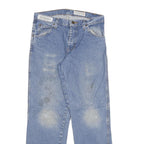 DICKIES Mens Blue Regular Straight Denim Light W30 L28 Cotton Blend Zip Jeans