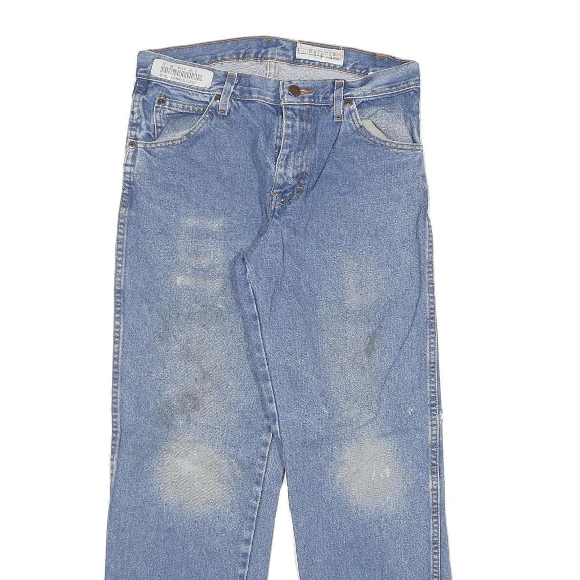 DICKIES Mens Blue Regular Straight Denim Light W30 L28 Cotton Blend Zip Jeans