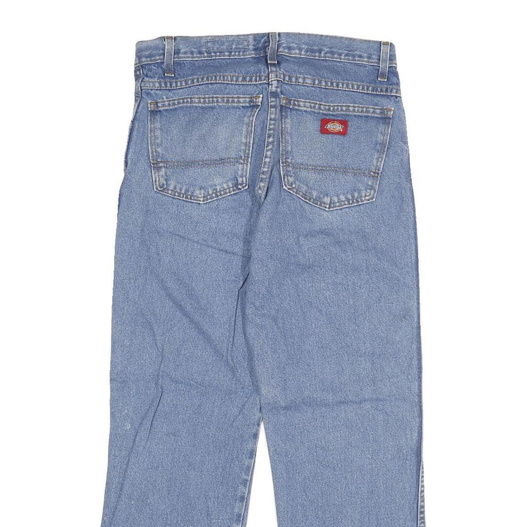DICKIES Mens Blue Regular Straight Denim Light W30 L28 Cotton Blend Zip Jeans