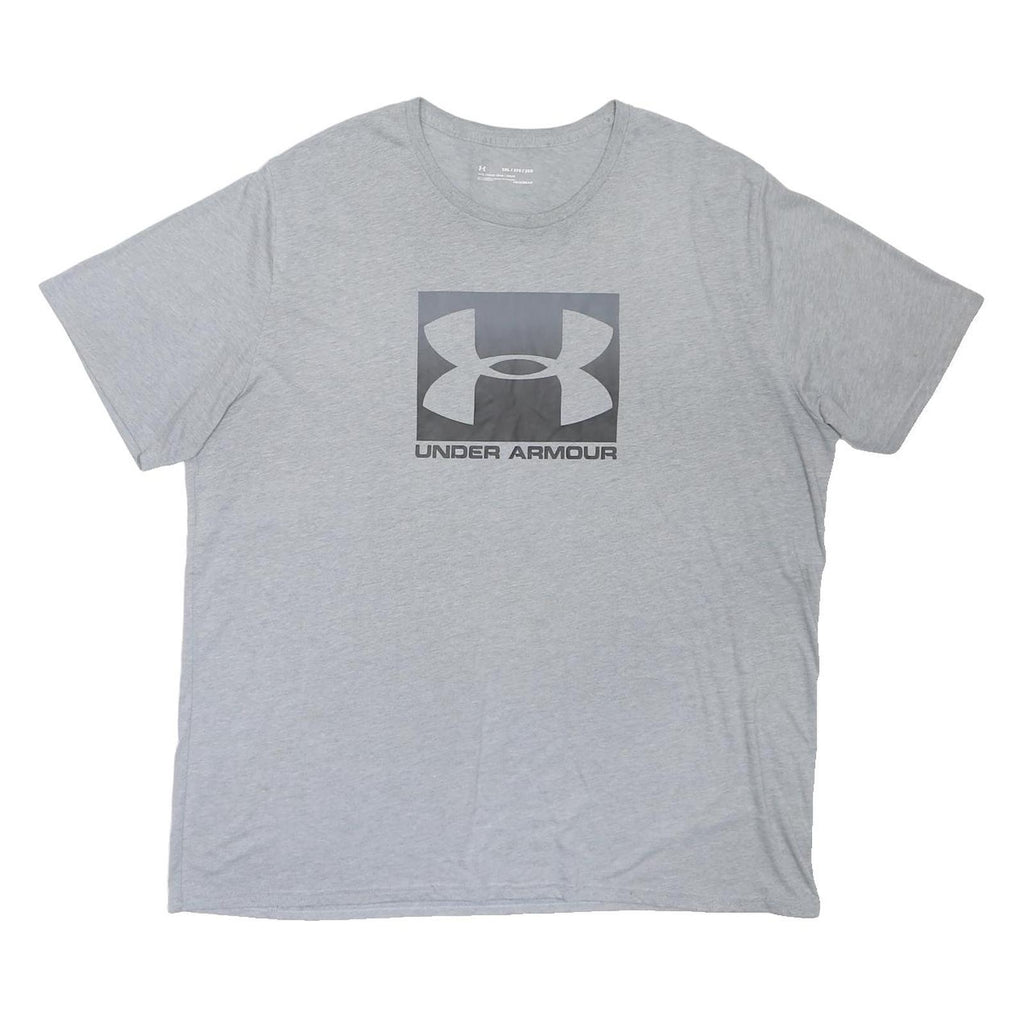 UNDER ARMOUR Mens Grey Athletic T-Shirt 3XL Short Sleeve Crew Neck Cotton Blend