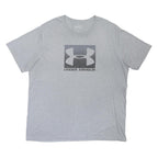 UNDER ARMOUR Mens Grey Athletic T-Shirt 3XL Short Sleeve Crew Neck Cotton Blend