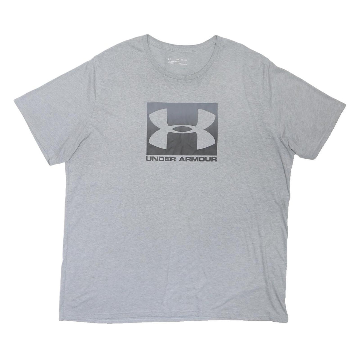 UNDER ARMOUR Mens Grey Athletic T-Shirt 3XL Short Sleeve Crew Neck Cotton Blend